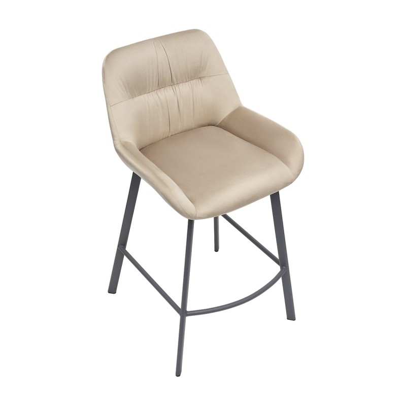 Hoker ARMANDO PB Tapicerowany Beżowy – nowoczesne krzesło barowe do kuchni z wyspą