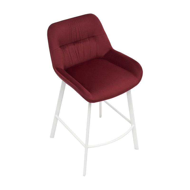 Hoker ARMANDO PB Tapicerowany Bordowy – nowoczesne krzesło barowe do kuchni z wyspą