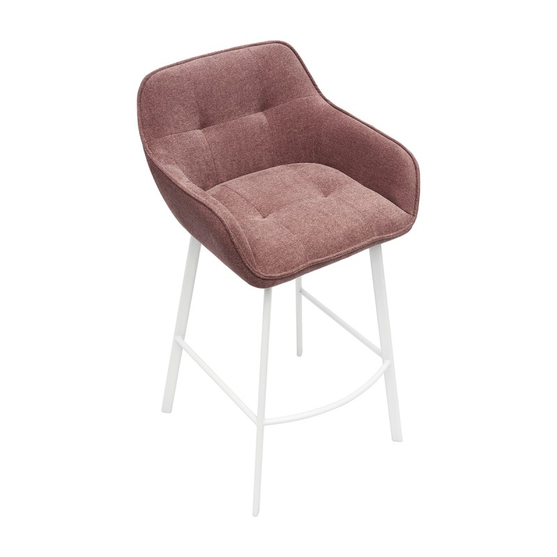 Hoker SAMUEL B Tapicerowany Bordowy – nowoczesne krzesło barowe do kuchni z wyspą