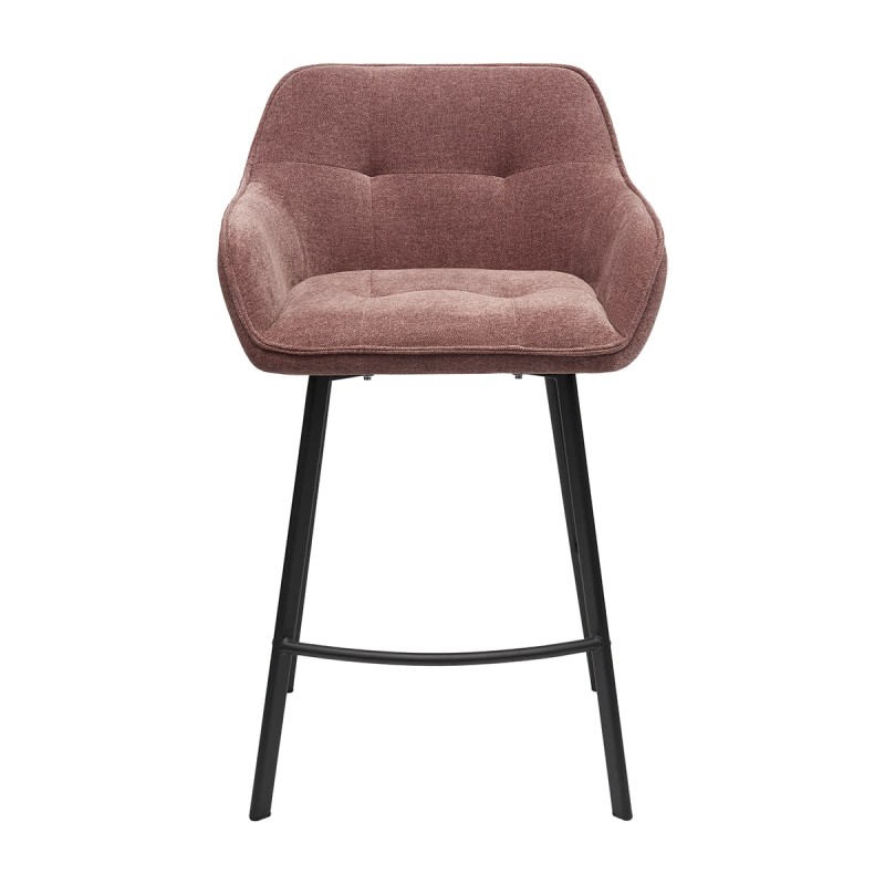 Hoker SAMUEL PB Tapicerowany Bordowe widok od przodu – nowoczesne krzesło barowe do kuchni z wyspą