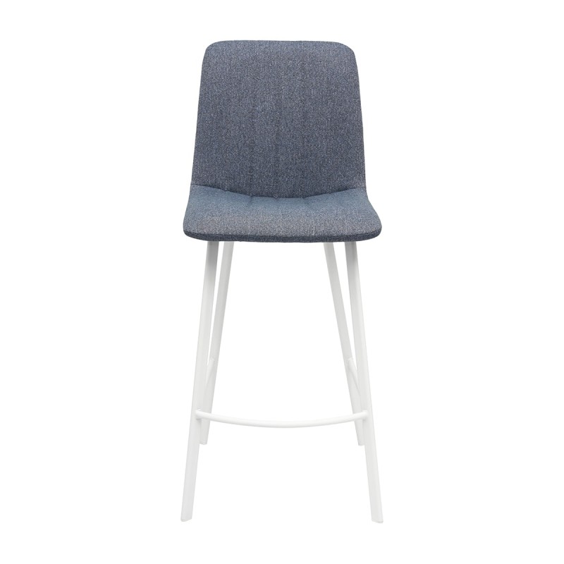 Hoker MARCELO B Tapicerowany Szary widok od przodu – nowoczesne krzesło barowe do kuchni z wyspą