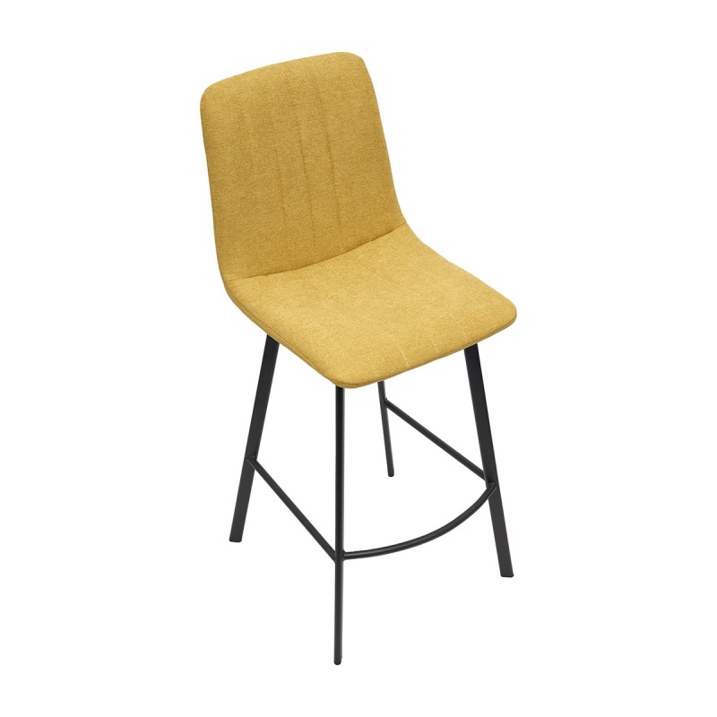 Hoker MARCELO B Tapicerowany Żółty – nowoczesne krzesło barowe do kuchni z wyspą