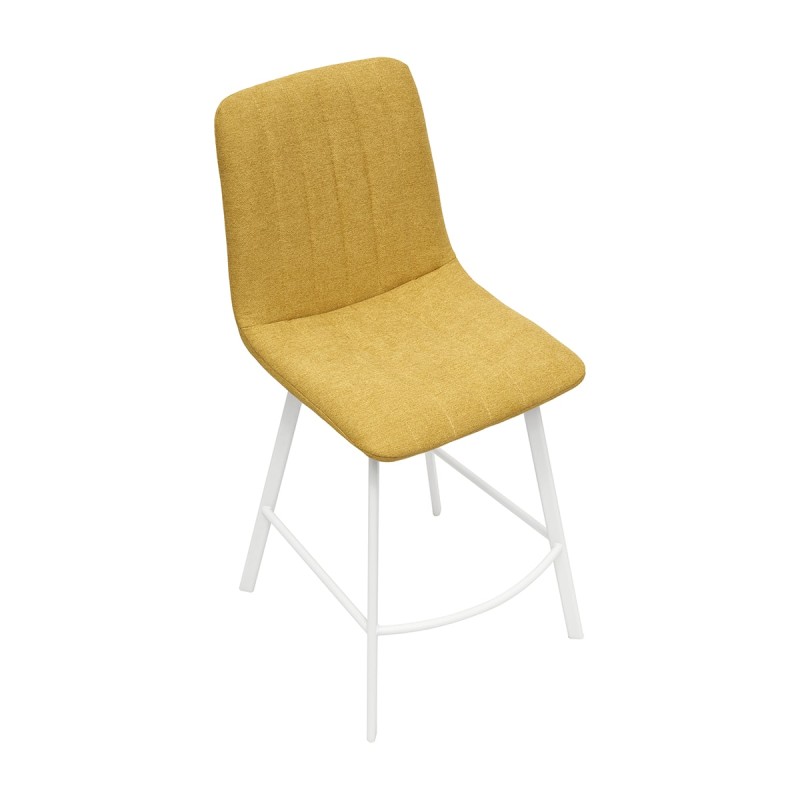 Hoker MARCELO PB Tapicerowany Żółty – nowoczesne krzesło barowe do kuchni z wyspą