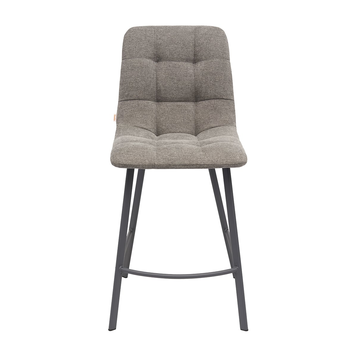 Hoker CUSTO C-1 PB Tapicerowany Szary widok od przodu – nowoczesne krzesło barowe do kuchni z wyspą
