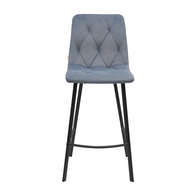 Hoker CUSTO C-2 B Tapicerowany Szary widok od przodu – nowoczesne krzesło barowe do kuchni z wyspą