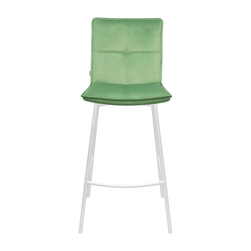 Hoker LARS B Tapicerowany Zielony widok od przodu – nowoczesne krzesło barowe do kuchni z wyspą