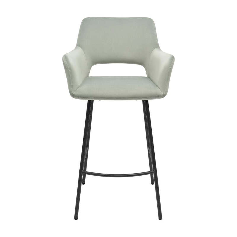 Hoker STARK B Tapicerowany Szary widok od przodu – nowoczesne krzesło barowe do kuchni z wyspą