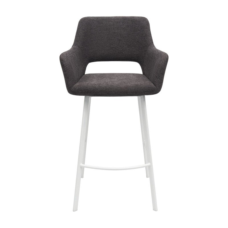 Hoker STARK B Tapicerowany Czarny widok od przodu – nowoczesne krzesło barowe do kuchni z wyspą