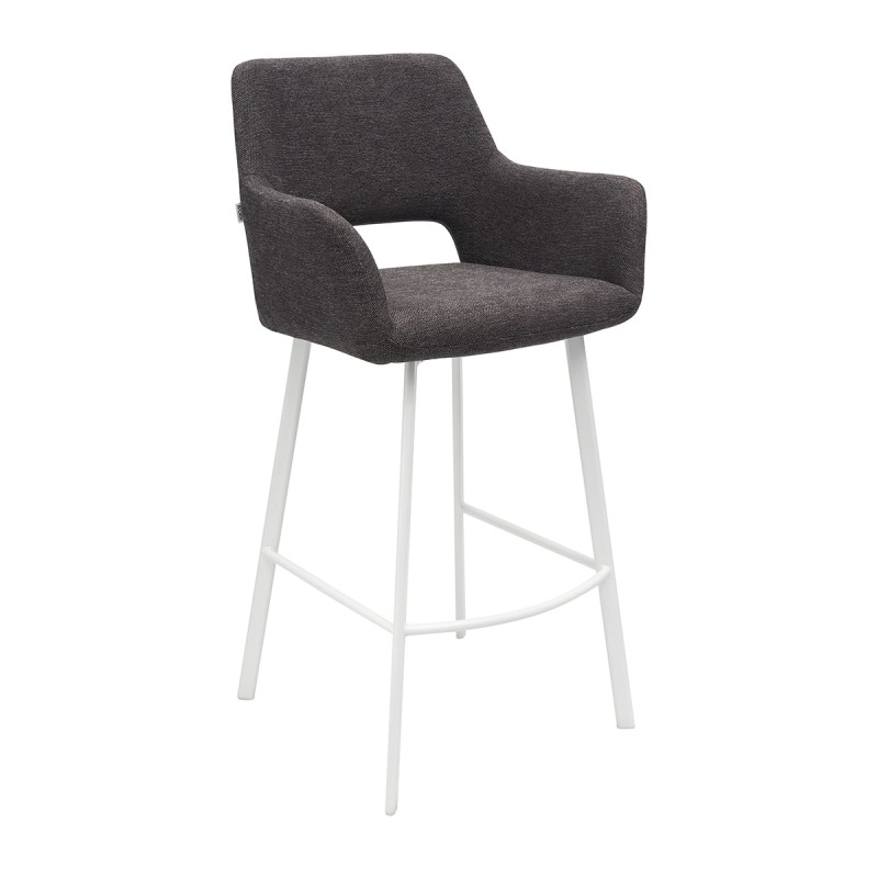 Hoker STARK B Tapicerowany Czarny – nowoczesne krzesło barowe do kuchni z wyspą