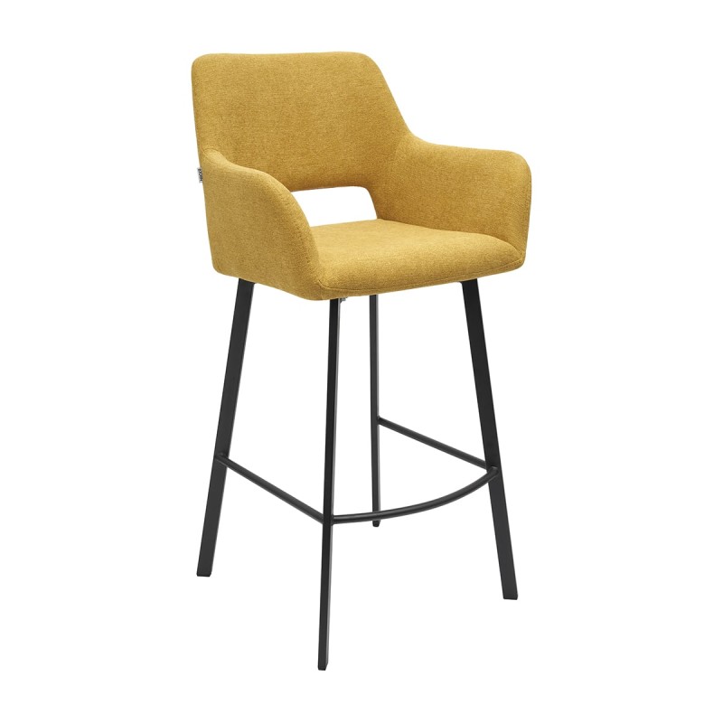 Hoker STARK B Tapicerowany Żółty – nowoczesne krzesło barowe do kuchni z wyspą