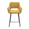Hoker STARK PB Tapicerowany Żółty widok od przodu – nowoczesne krzesło barowe do kuchni z wyspą