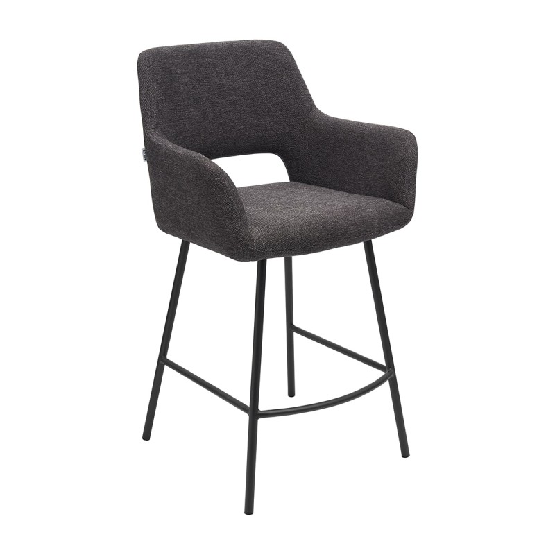 Hoker STARK PB Tapicerowany Czarny – nowoczesne krzesło barowe do kuchni z wyspą
