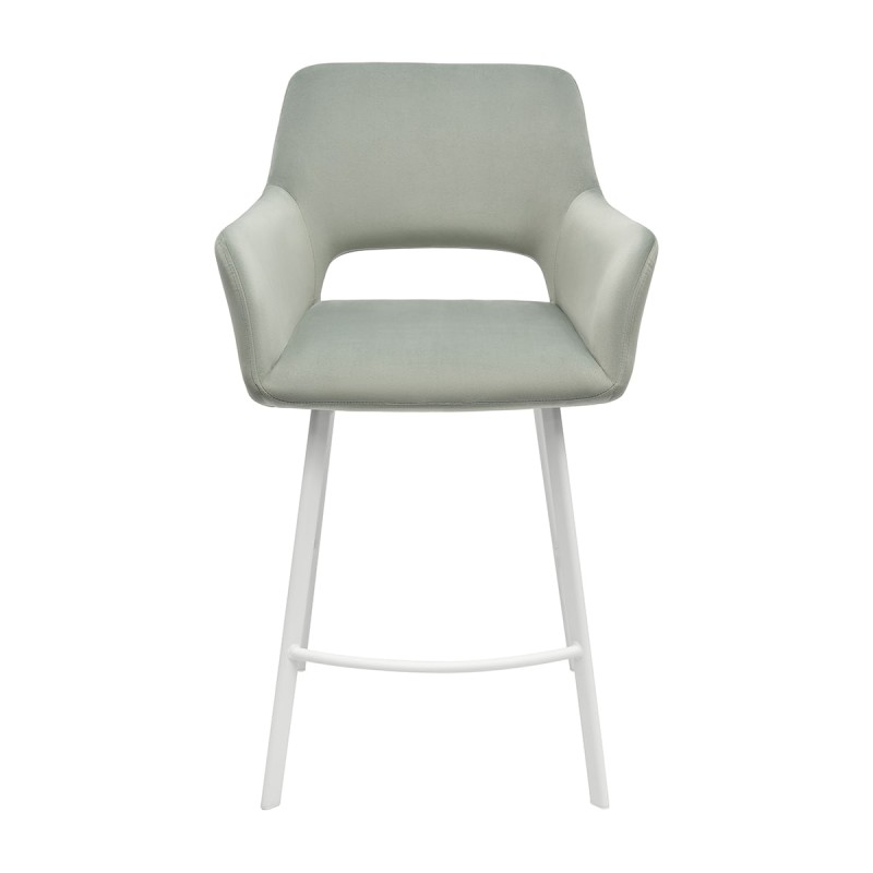 Hoker STARK PB Tapicerowany Szary widok od przodu – nowoczesne krzesło barowe do kuchni z wyspą