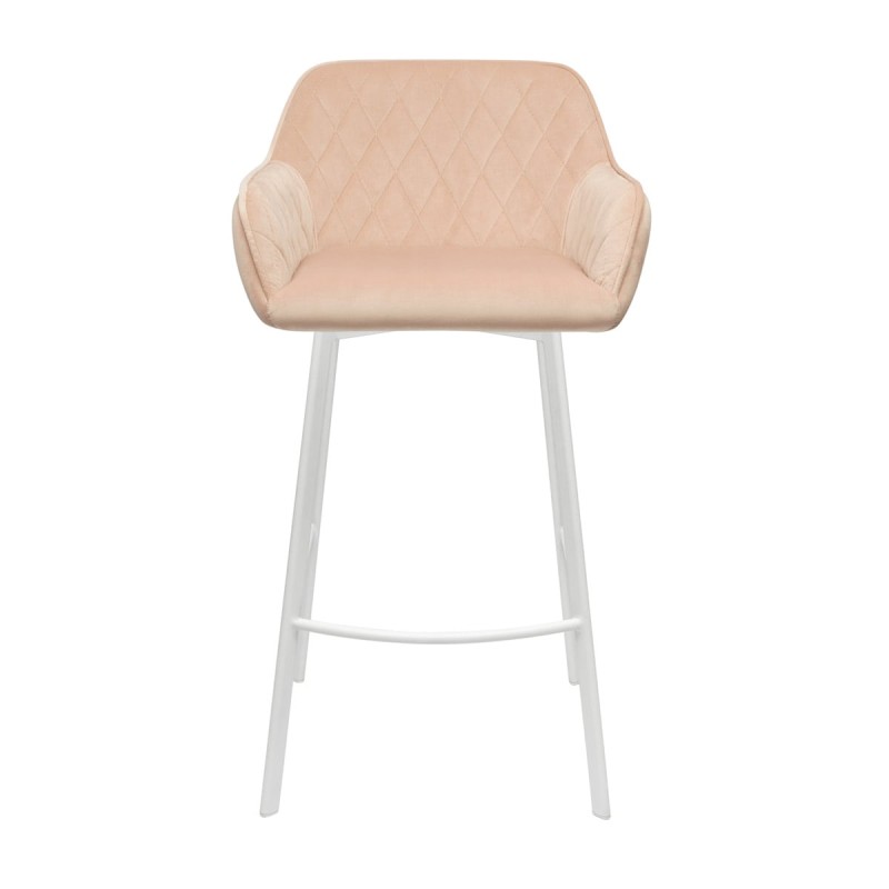 Hoker TOMAS B Tapicerowany Różowy widok od przodu – nowoczesne krzesło barowe do kuchni z wyspą