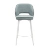 Hoker ANDRE B Tapicerowany Szary widok od przodu – nowoczesne krzesło barowe do kuchni z wyspą