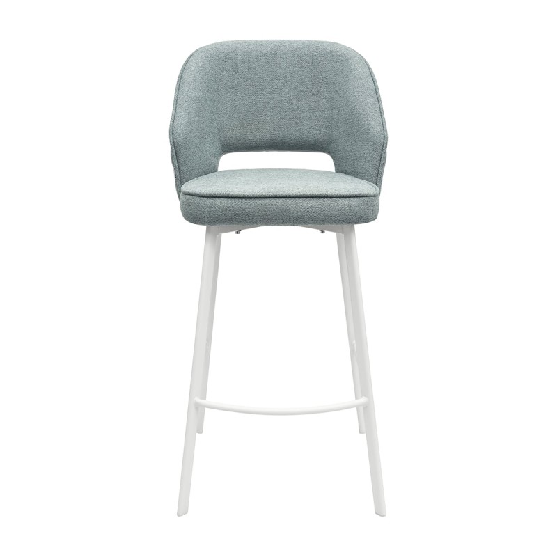 Hoker ANDRE B Tapicerowany Szary widok od przodu – nowoczesne krzesło barowe do kuchni z wyspą
