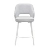 Hoker ANDRE PB Tapicerowany Jasnoszary widok od przodu – nowoczesne krzesło barowe do kuchni z wyspą