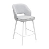 Hoker ANDRE PB Tapicerowany Jasnoszary – nowoczesne krzesło barowe do kuchni z wyspą