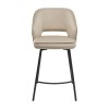 Hoker ANDRE PB Tapicerowany Beżowy widok od przodu – nowoczesne krzesło barowe do kuchni z wyspą