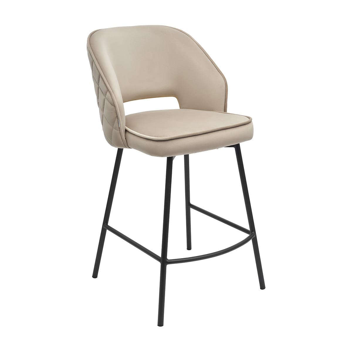 Hoker ANDRE PB Tapicerowany Beżowy – nowoczesne krzesło barowe do kuchni z wyspą