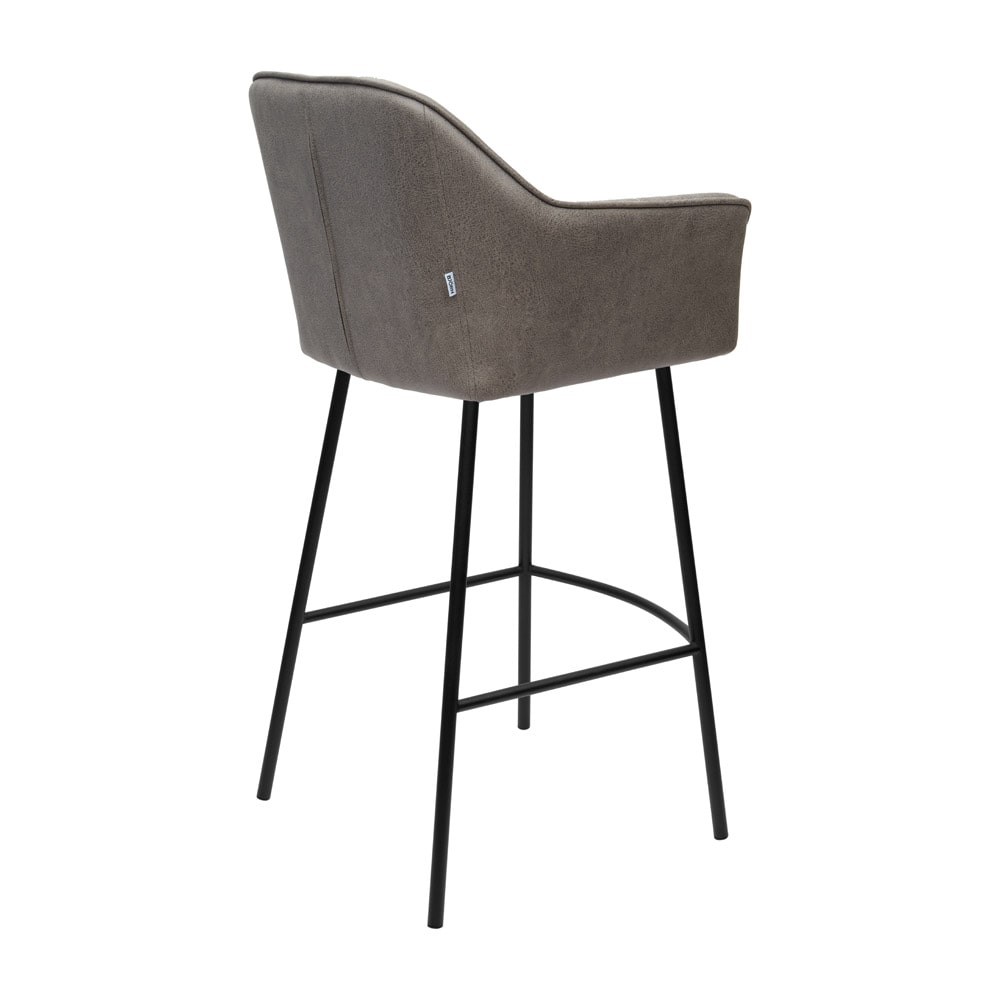 Hoker FRANK B Tapicerowany Szary widok prezentujący tył krzesła – nowoczesne krzesło do jadalni i salonu