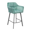 Hoker FRANK PB Tapicerowany Niebieski – nowoczesne krzesło barowe do kuchni z wyspą