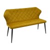 Tapicerowana Welurowa Ławka do Jadalni RALF Pikowana Musztardowa
