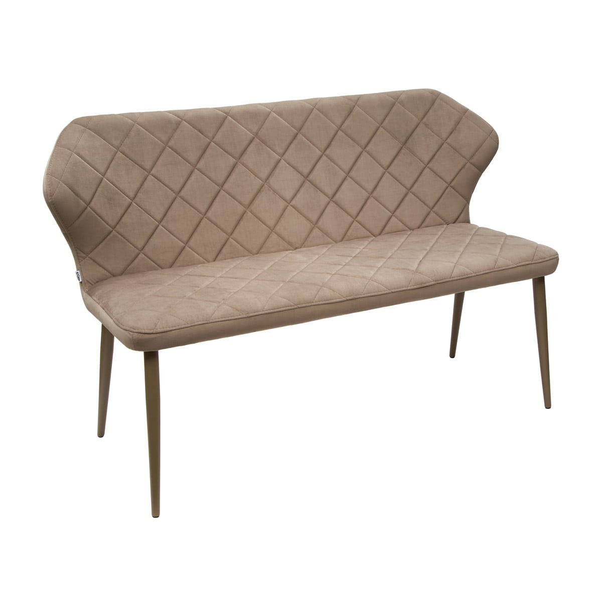 Tapicerowana Welurowa Ławka do Jadalni RALF Pikowana Beżowa