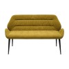 Tapicerowana Welurowa Ławka do Jadalni COLIN Pikowana Musztardowa - widok z przodu