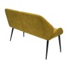 Tapicerowana Welurowa Ławka do Jadalni COLIN Pikowana Musztardowa - widok prezentujący tył ławki