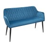 Tapicerowana Welurowa Ławka do Jadalni RALF Pikowana Niebieska