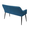 Tapicerowana Welurowa Ławka do Jadalni RALF Pikowana Niebieska - widok prezentujący tył ławki