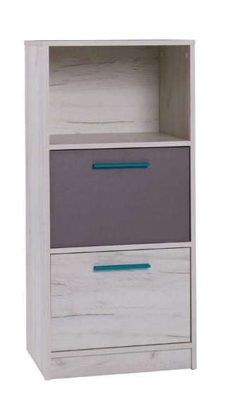 Komoda REST R12 Wąska Szerokość 50 cm Wysokość 108 cm 2-Szuflady Do Pokoju Dziecka Meble Młodzieżowe Nowoczesna
