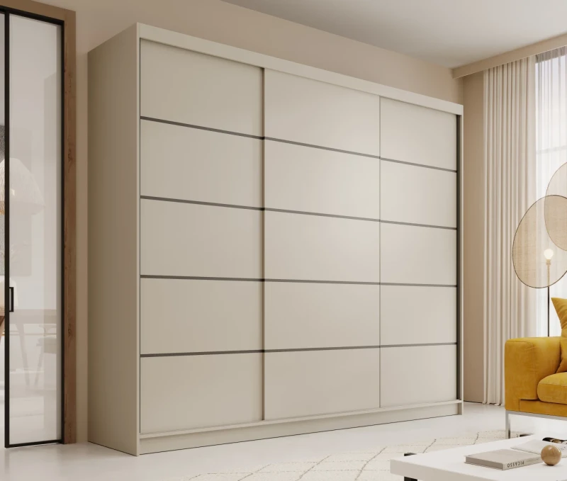 Nowoczesna Kaszmirowa Szafa przesuwna Andy 250 cm w przedpokoju