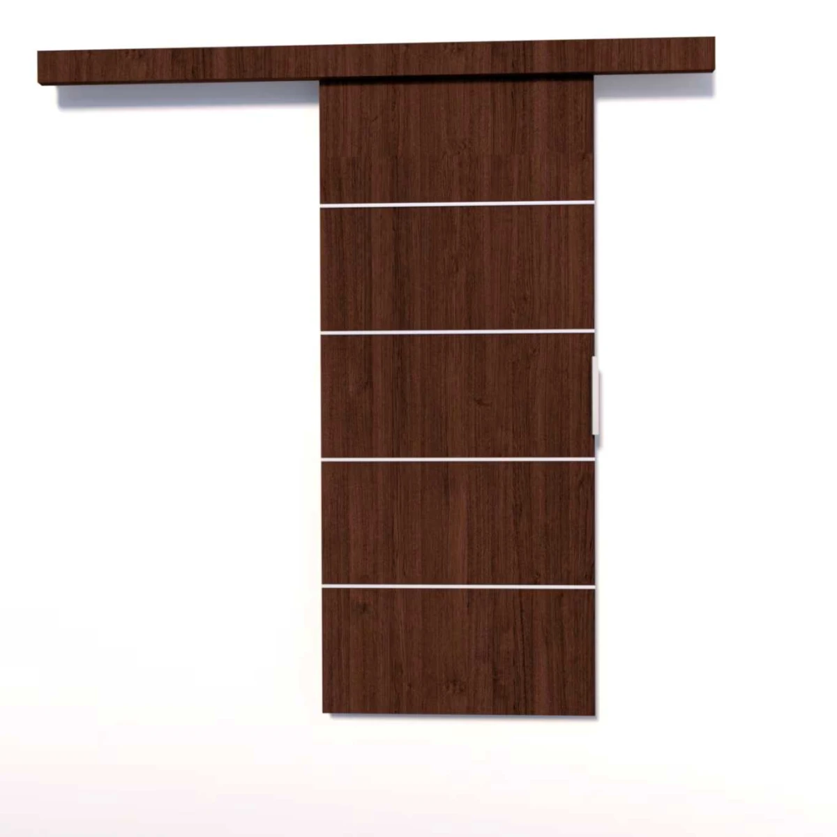Brązowe Drzwi Przesuwne Naścienne 106cm BIELLA Wenge