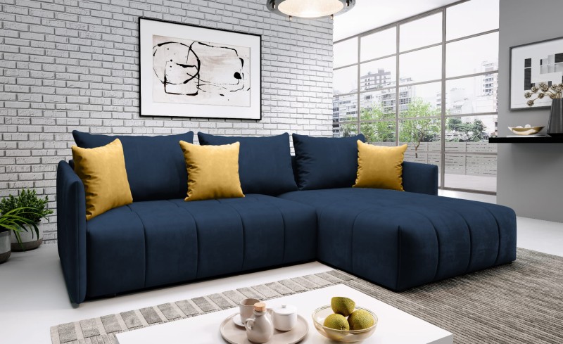 Narożnik MONK Uniwersalny  Niebieski Granatowy Monlith 77 + poduszki monolith 48.jpg