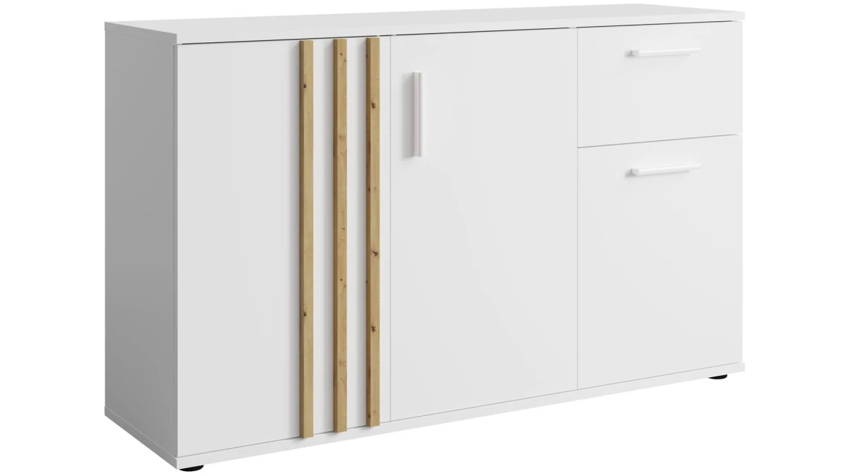 Biała Komoda TOLL 3-drzwiowa 120 cm do Salonu