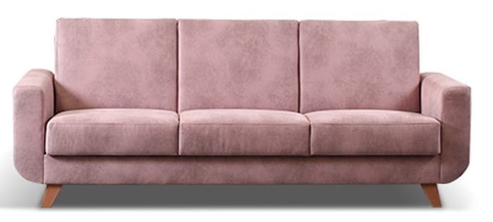 Sofa ARAMIS 3-osobowa Tkanina Everest 2652 Wysokie drewniane nóżki różowa pudrowy brudny róż kanapa wersalka