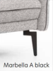 Czarne Nóżki A do Narożnika Modułowego MARBELLA