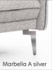 Srebrne Nóżki A do Narożnika Modułowego MARBELLA