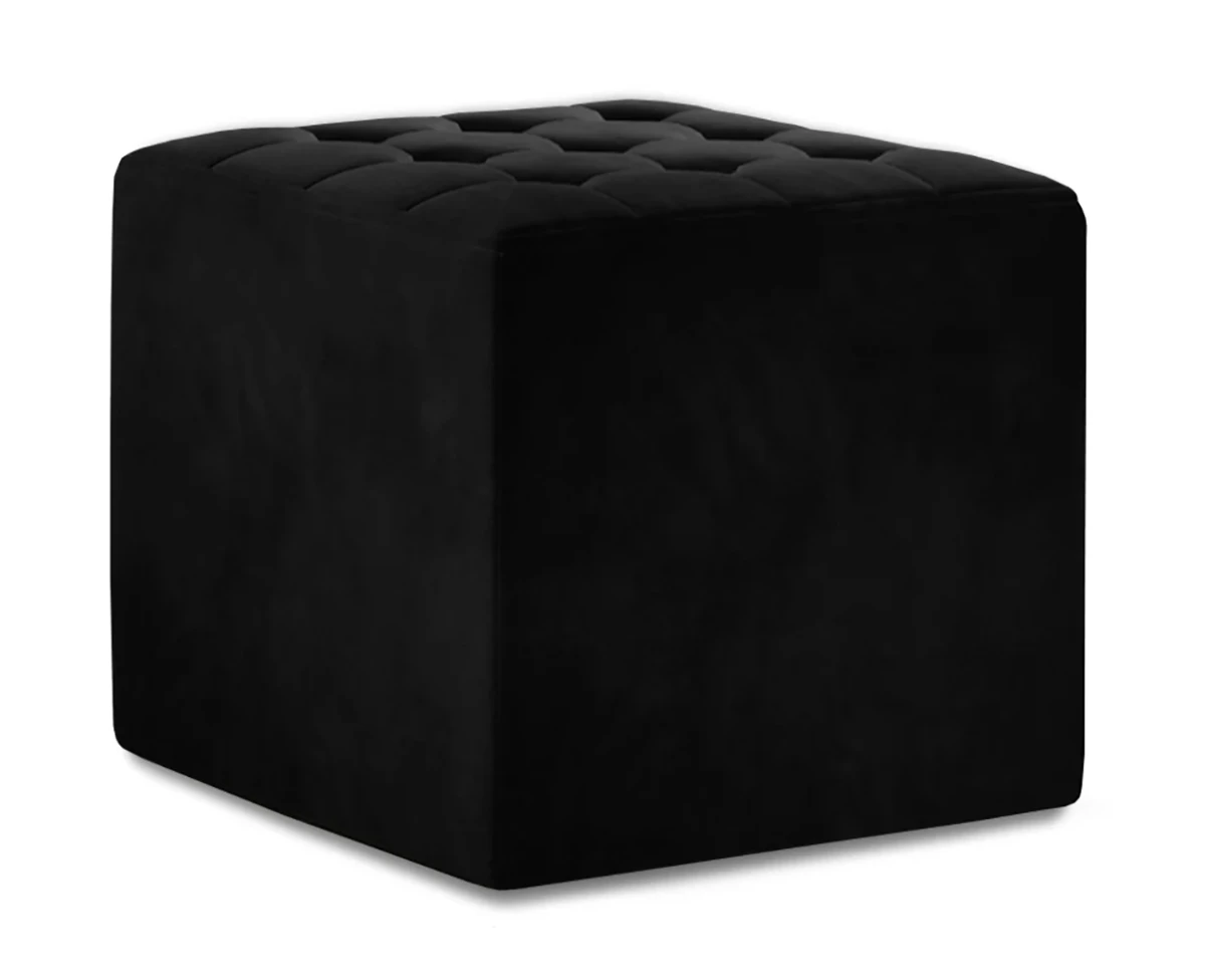Nolla_pufa-podnóżek-kwadratowa-pikowana-tkanina matt velvet 99-czarna.webp
