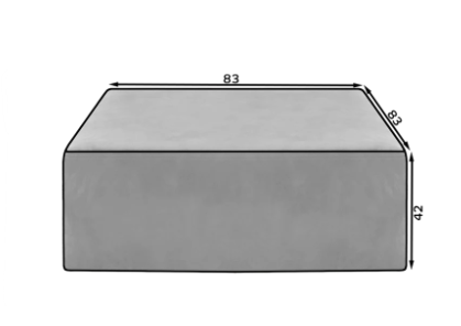 PUFA KELIM RYSUNEK TECHNICZNY WYMIARY WELUROWA KWADRATOWA TAPICEROWANA.png