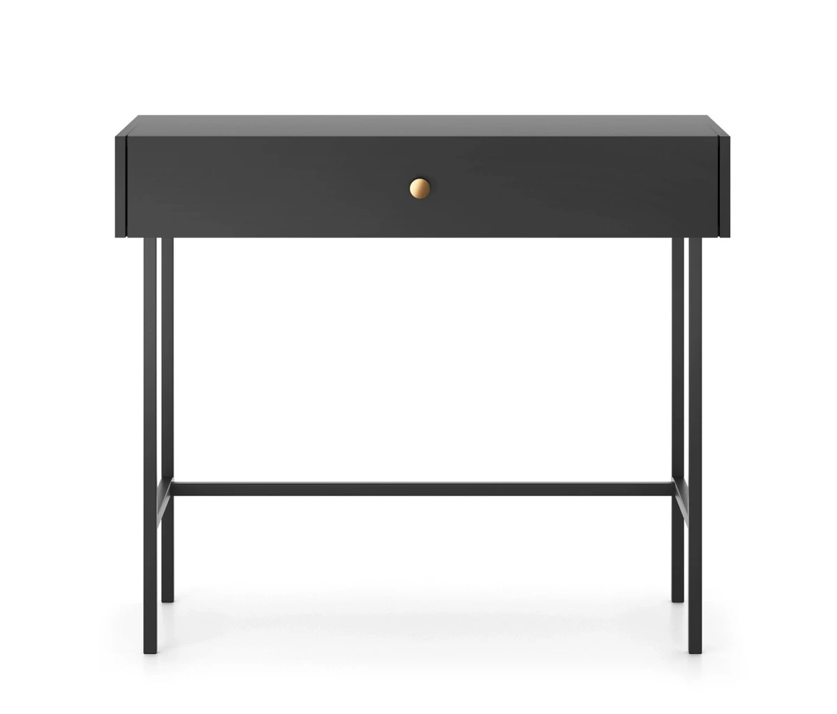 Toaletka z Szufladą BELO Czarna na Wysokich Nóżkach do Sypialni