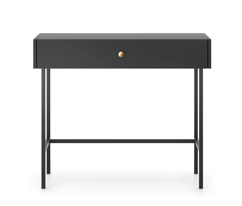 Toaletka z Szufladą BELO Czarna na Wysokich Nóżkach do Sypialni