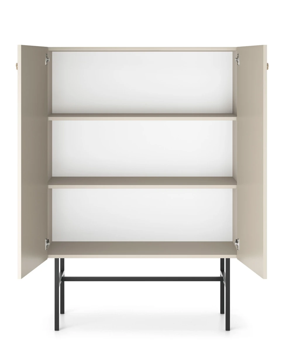 Zdjęcie Prezentujące Wnętrze Komody BELO 2D w Kolorze Kaszmirowym