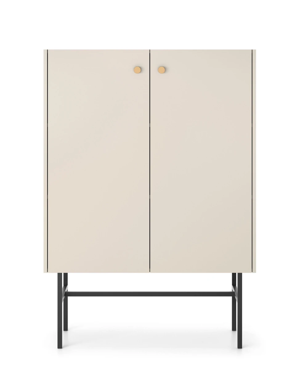 Komoda BELO 2D Kaszmirowa na Wysokich Metalowych Nóżkach do Sypialni