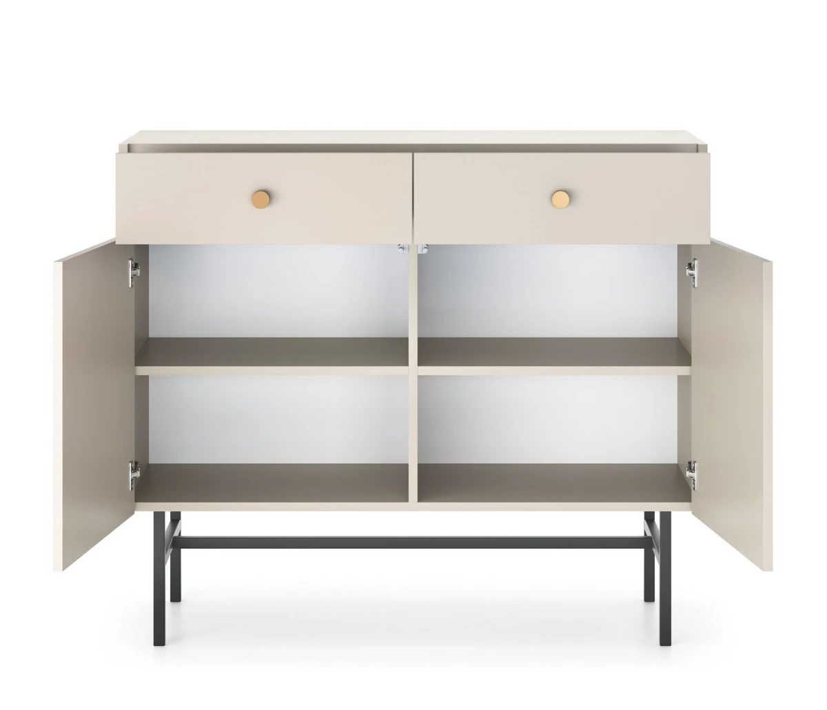 Zdjęcie Prezentujące Wnętrze Komody BELO 2D 2SZ w Kolorze Kaszmirowym