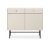 Komoda BELO 2D 2SZ Kaszmirowa na Wysokich Metalowych Nóżkach do Sypialni