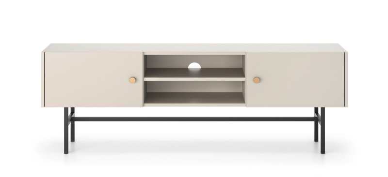 Szafka RTV BELO Kaszmirowa 155 cm pod Telewizor na Wysokich Nóżkach do Salonu