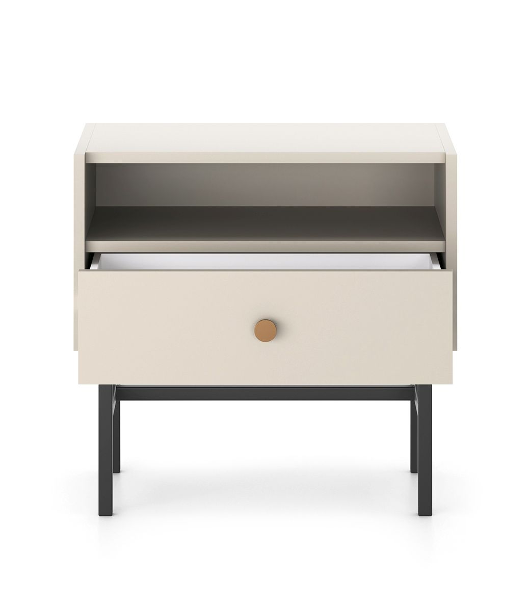 Zdjęcie Prezentujące Wnętrze Kaszmirowego Stolika Nocnego BELO 55 cm do Sypialni